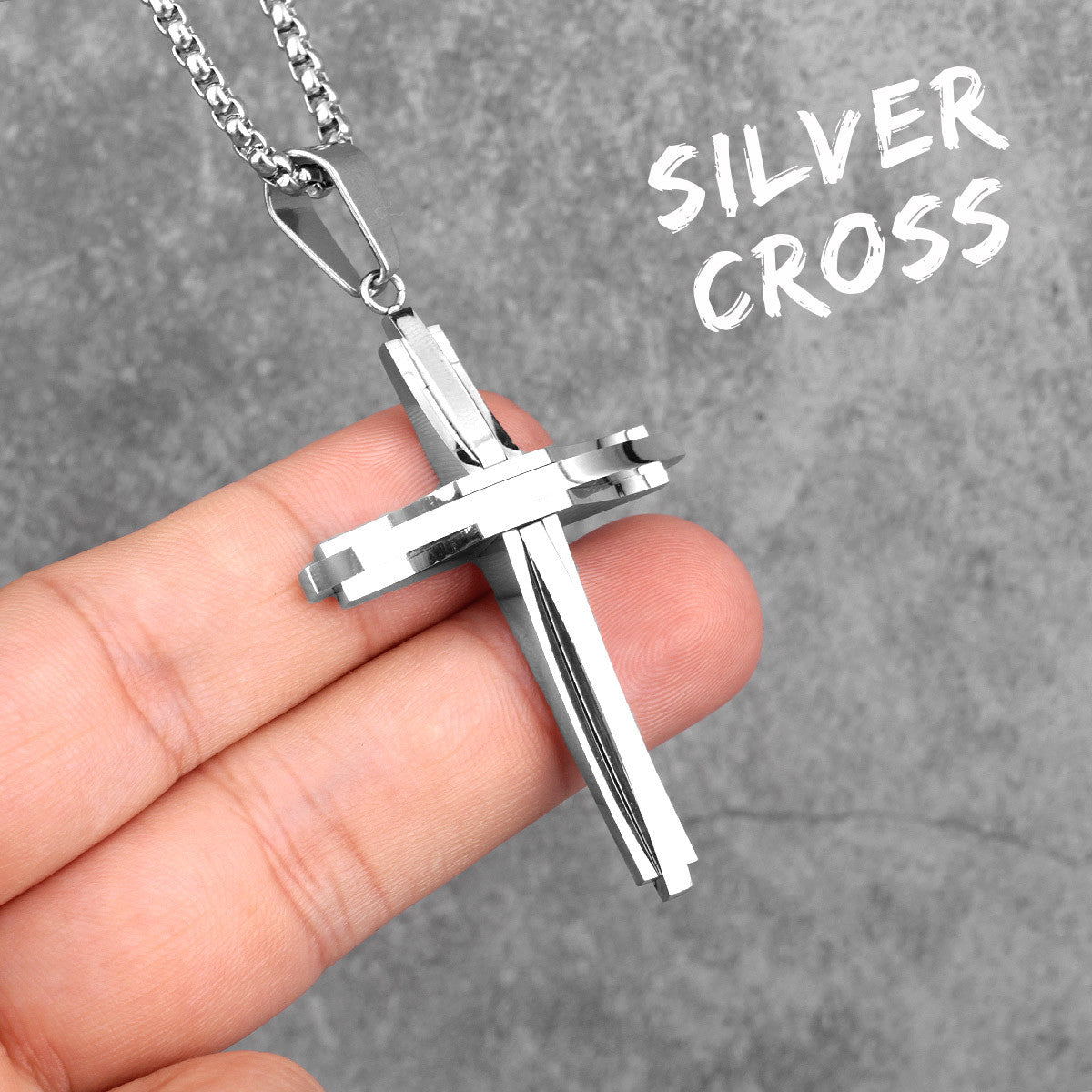 The Cross | 14k Gold Black 316L No Fade Stainless Steel Double Layered Hip Hop Cross Pendant