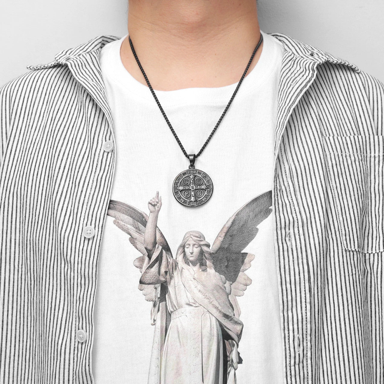 St.Benedict | 316L No Fade Stainless Steel Exorcism Powerful Spiritual Amulet Pendant