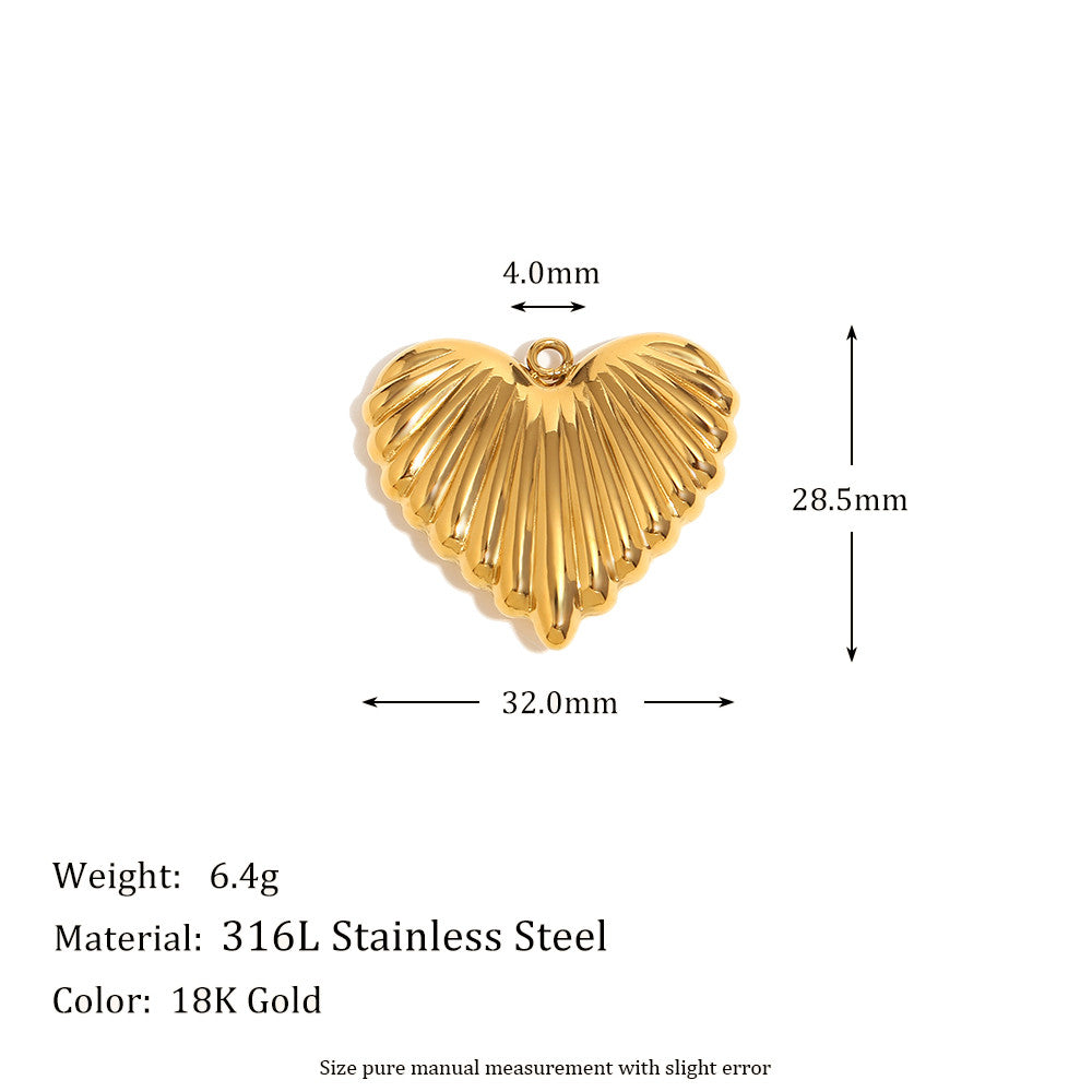 Sea Pearl Flower Heart 18k Gold Stainless Steel Pendants Charm Waterproof Necklaces