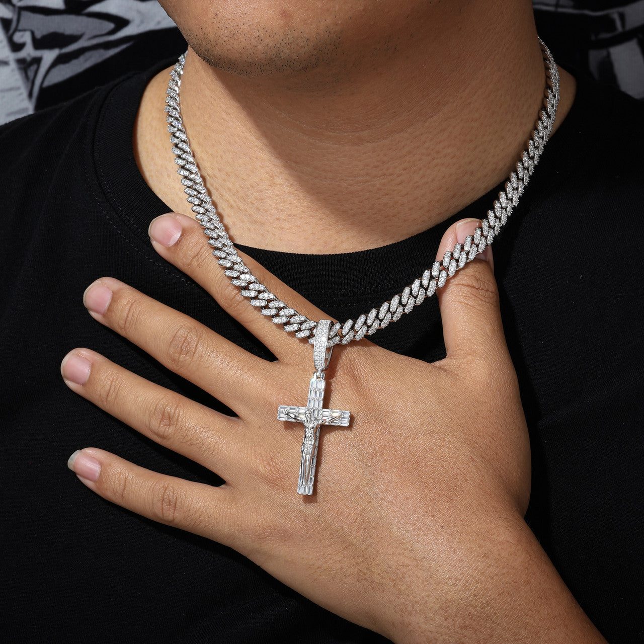 Luxury Cross | DVVS Baguette Moissanite Diamond Sterling Silver Hip Hop Jesus Piece