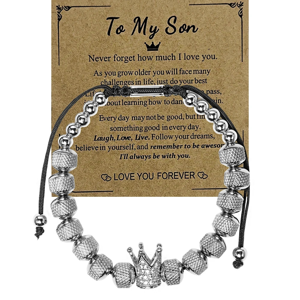 Blessings | VVS Diamond CZ 8MM Kings Crown Iced Blessings Gift Card Message Bracelet