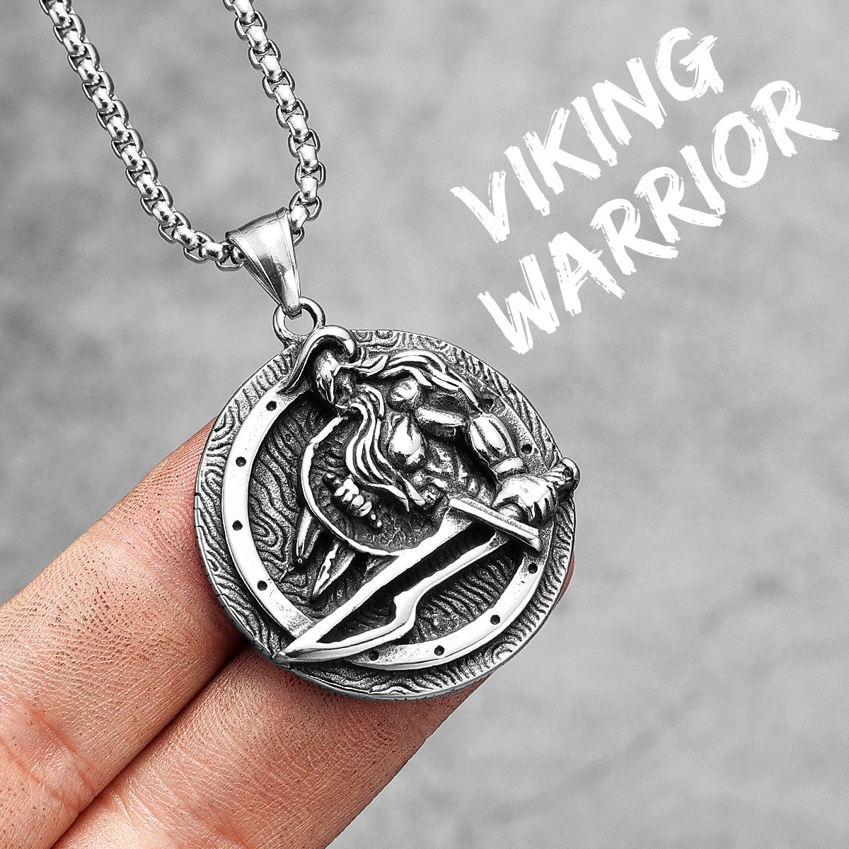 Berserker | 316L No Fade Stainless Steel Sword Viking Warrior God Pendant Chain Necklace