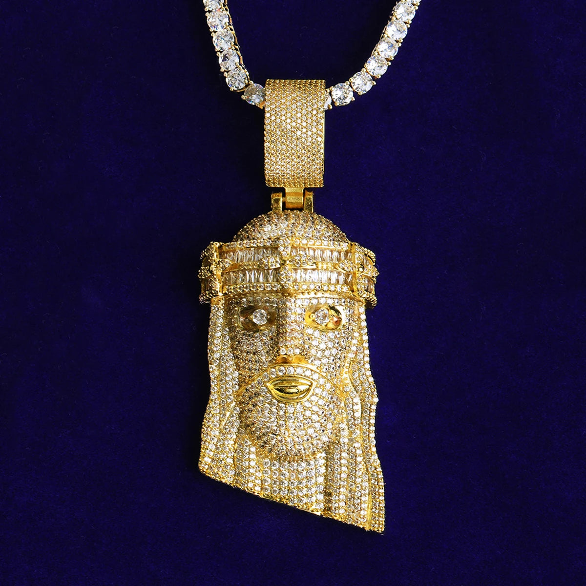 Baguette Crowned | VVS Diamond CZ Luxury Iced Blinged Out 5AA+ Stone Jesus Piece Pendant