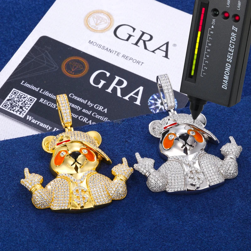 Luchini | VVS Moissanite Diamond Money Pouring From The Sky Hip Hop 925 Solid Pendant