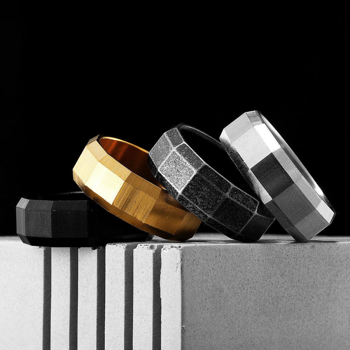 Geometric | 316L No Fade Stainless Steel Rotating Lug Nut Rings