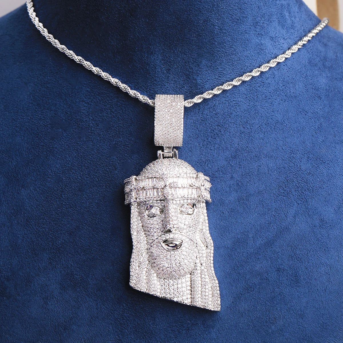 Baguette Crowned | VVS Diamond CZ Luxury Iced Blinged Out 5AA+ Stone Jesus Piece Pendant