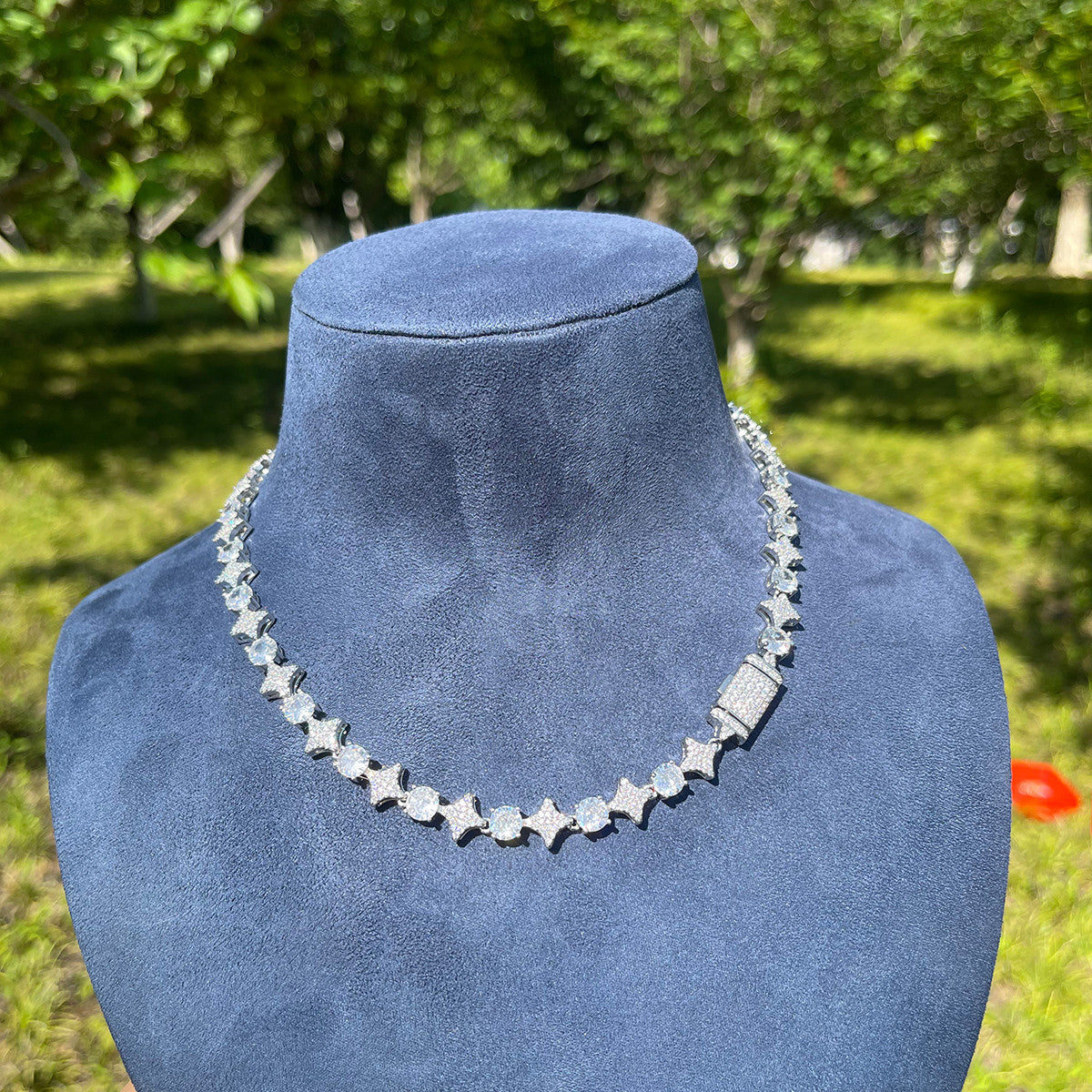 Super Star VVS Diamond Cz Link 24k Gold 925 Silver Hip Hop Chain Necklace