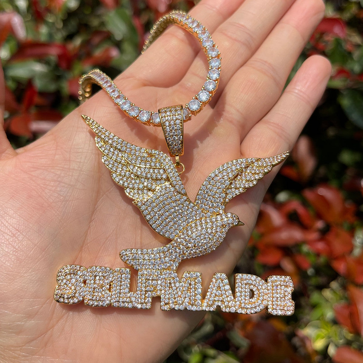 Self Made | Bird Of Expression Flooded Ice Prong Set Hip Hop Pendant