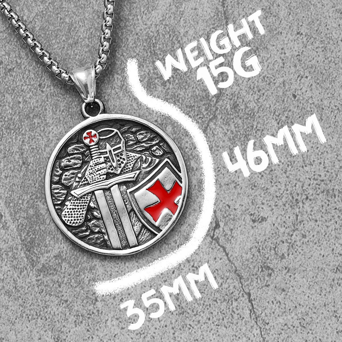 Red Crusade | 316L No Fade Solid Stainless Steel Paladin Street Stylish Pendant