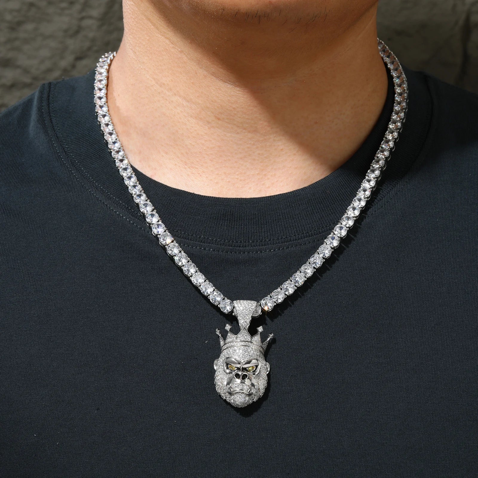 Real in The Field | King Kong Moissanite Diamond Solid Sterling Silver Hip hop Pendant