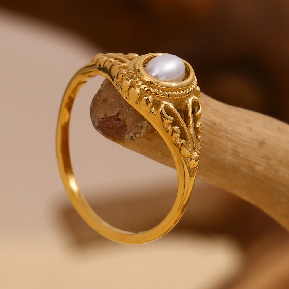 Fresh Water | 18k Gold Over Solid Stainless Steel Natural Freshwater Pearl Rings
