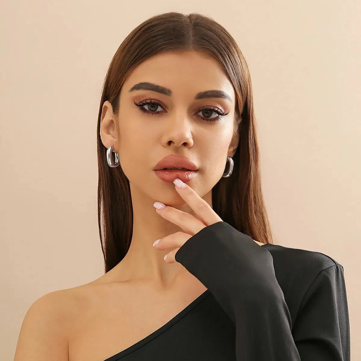 Links In The Chain Gold Silver Hoop High Fashion Earrings