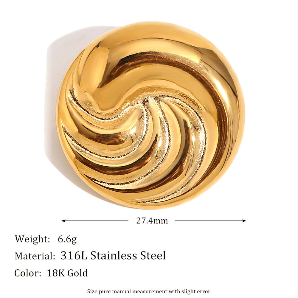 18k Gold Moon Starfish Imitation Pearl Heart Shell Stainless Steel Brooches