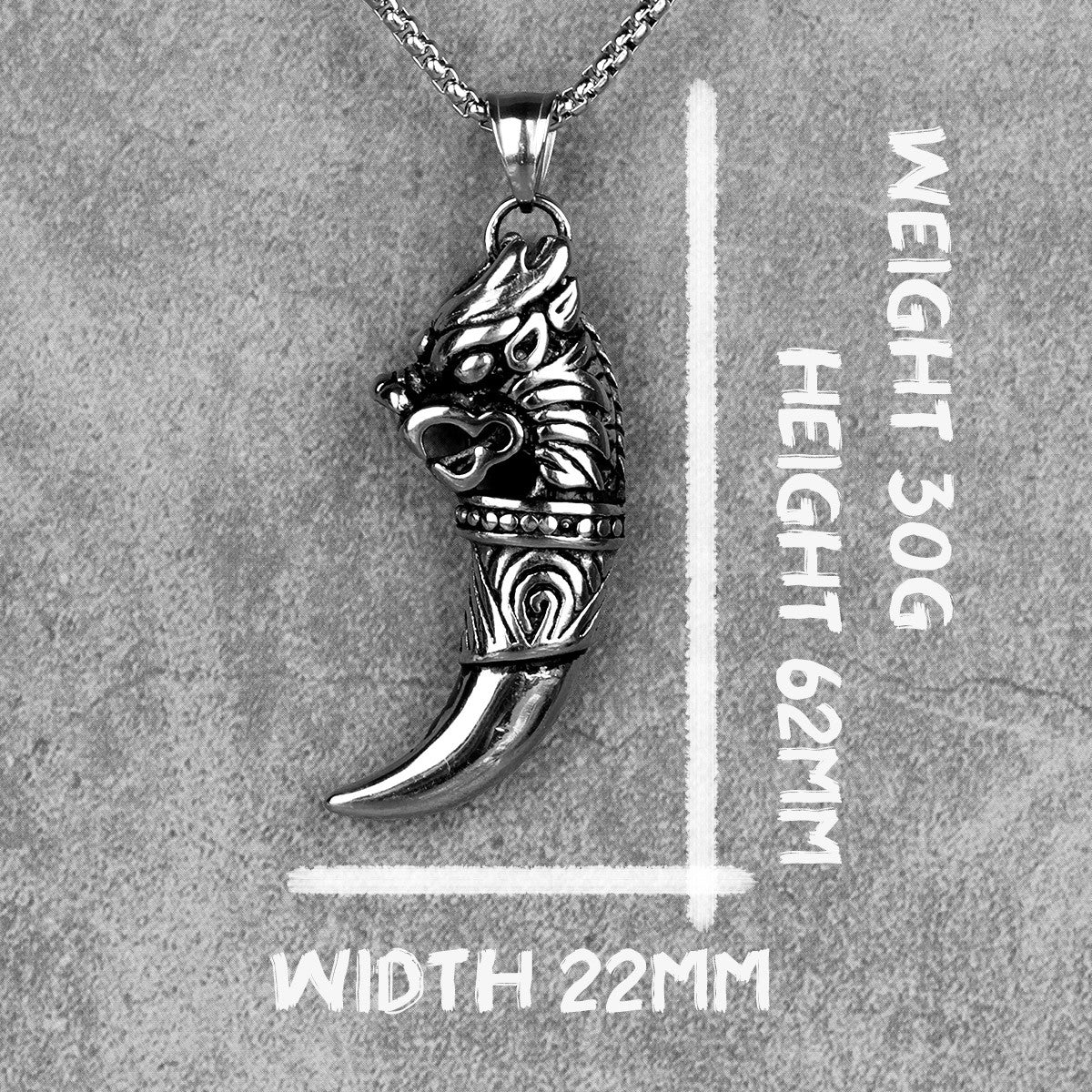 Beast Nian | The Year Monster Tooth Amulet Stainless Steel Street Style Pendant