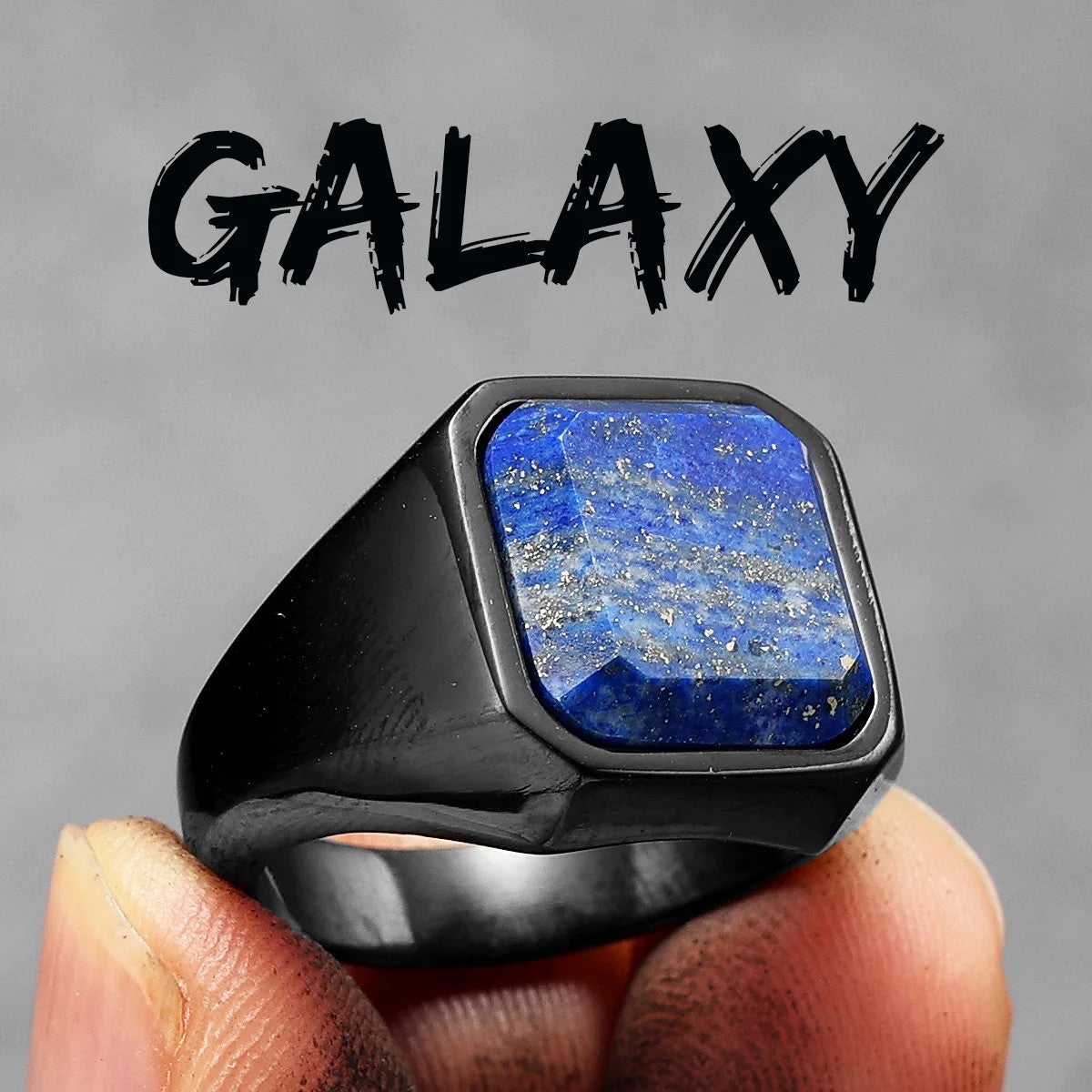 The Galaxy | 14k Gold Black over No Fade Stainless Steel Interstellar Starry Sky Men Rings