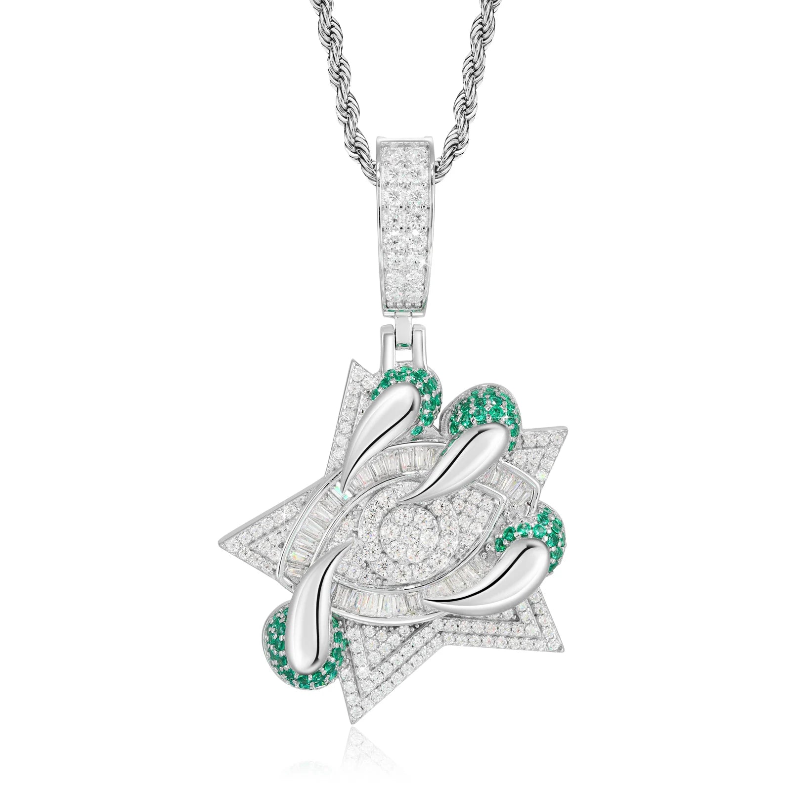 Street Badge | VVS Diamond Moissanite Iced Blinged Out 925 Silver Evil Eye Claw Pendant