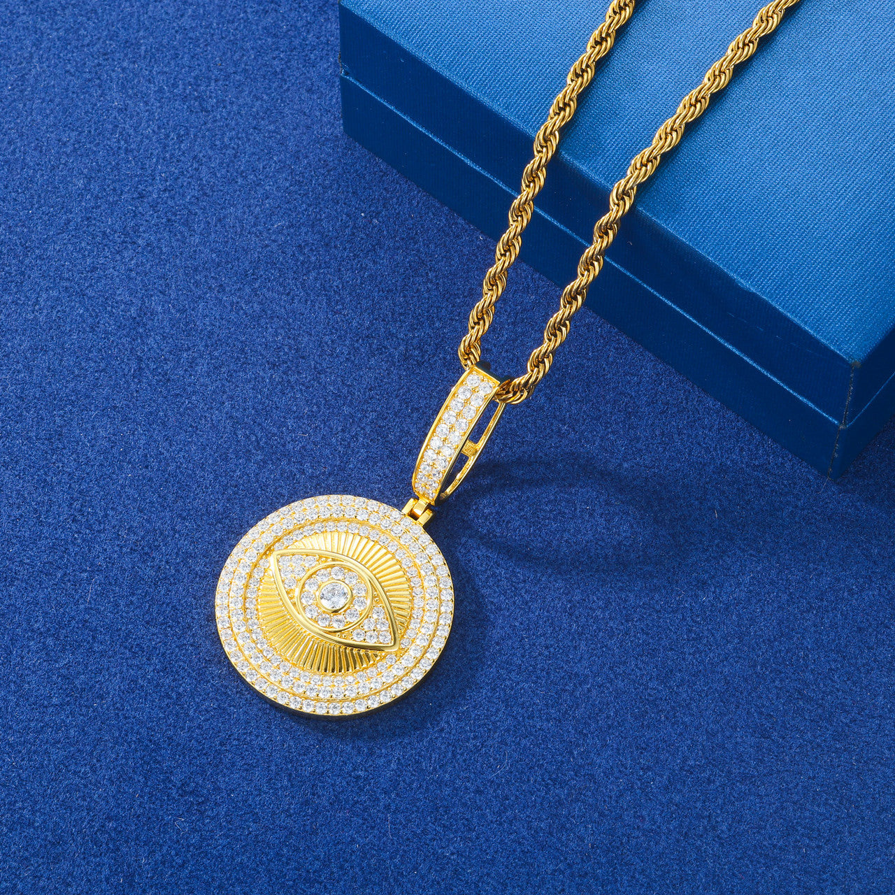 Diamond Devil's Eye | Solid Silver Moissanite All Seeing Eye Hip Hop Pendant