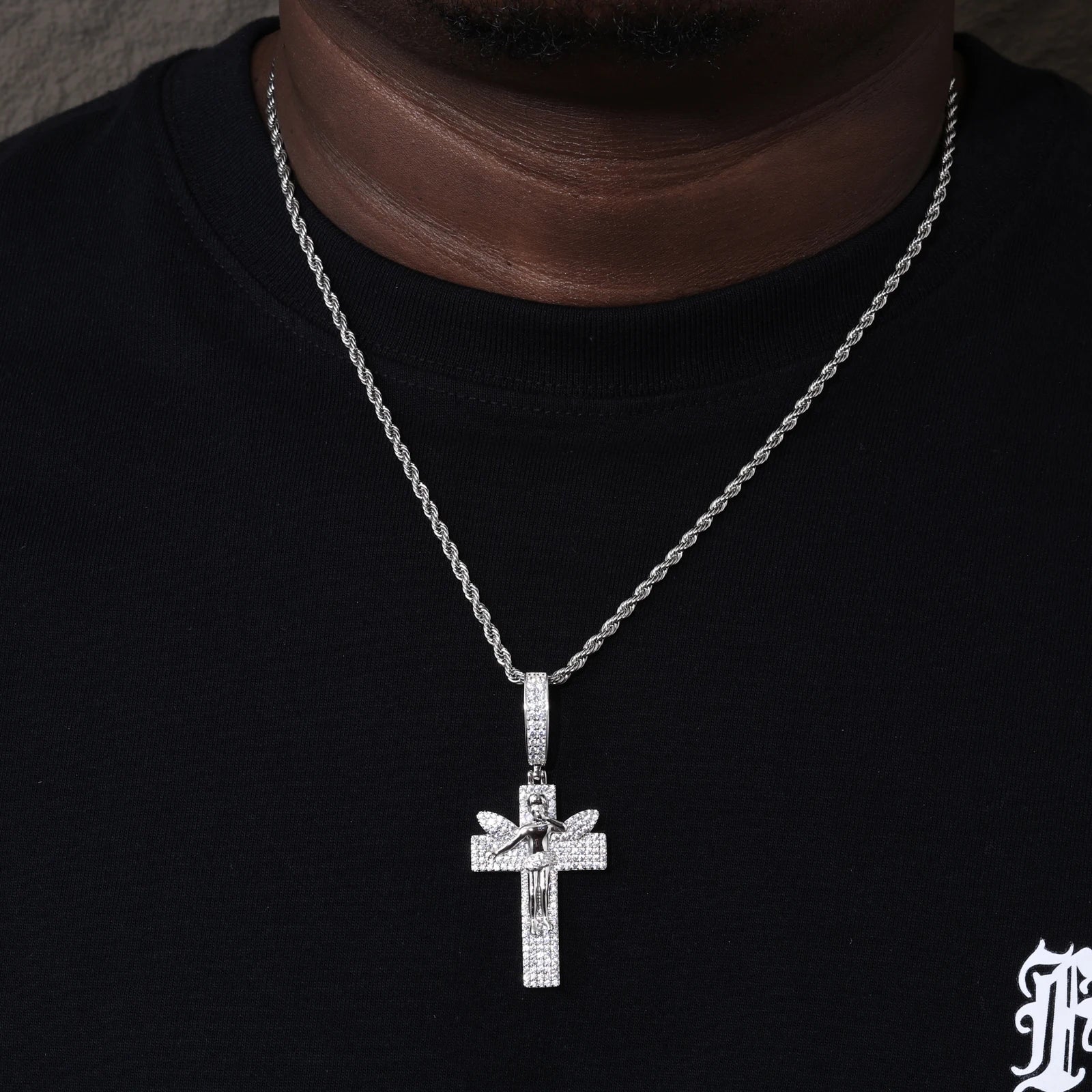 All Seeing Cross | 925 Sterling Silver D VVS1 Moissanite All Seeing Eye Hip Hop Cross Pendant