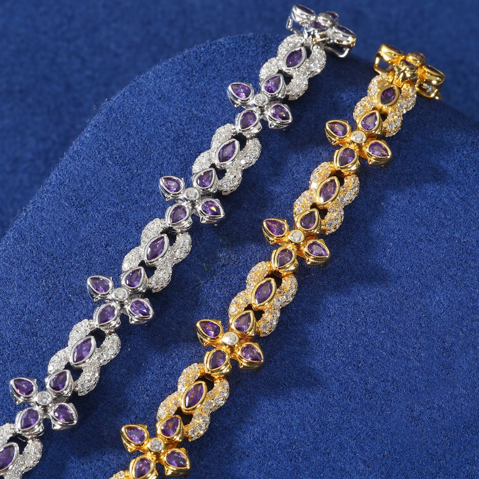 Infinity Cross | Moissanite Diamond 925 Sterling Silver Infinity Cross Iced Bliged Out Bracelet