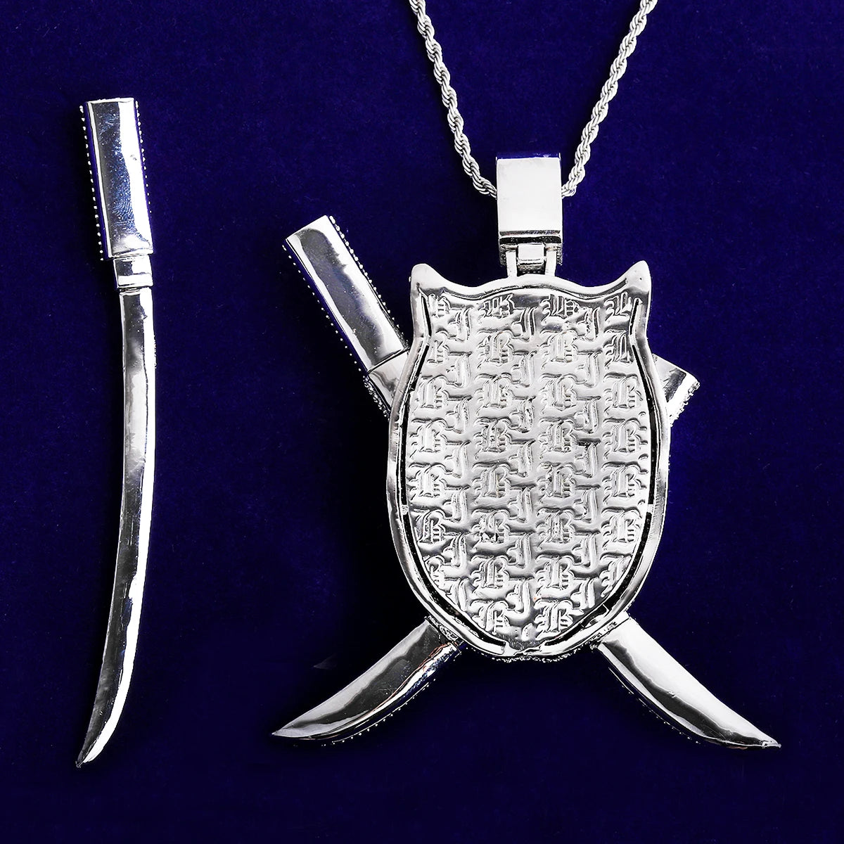 The White Ninja | VVS Diamond CZ  Limited Edition Sheath Sword Ninja Hip Hop Pendant
