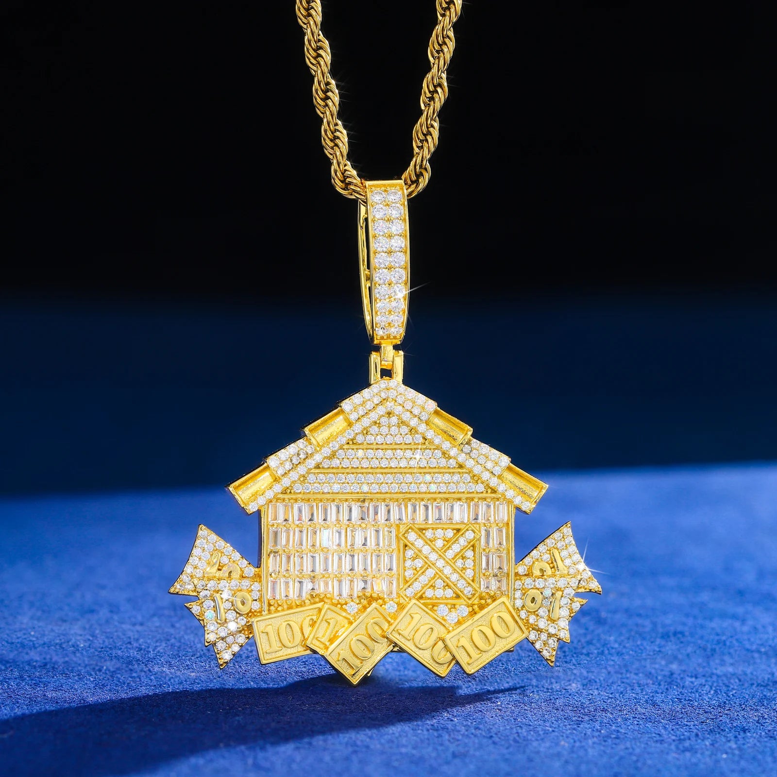 Cash House | Real D VVS1 Moissanite Diamond Boss Baller 925 Luxury Hip Hop Pendant