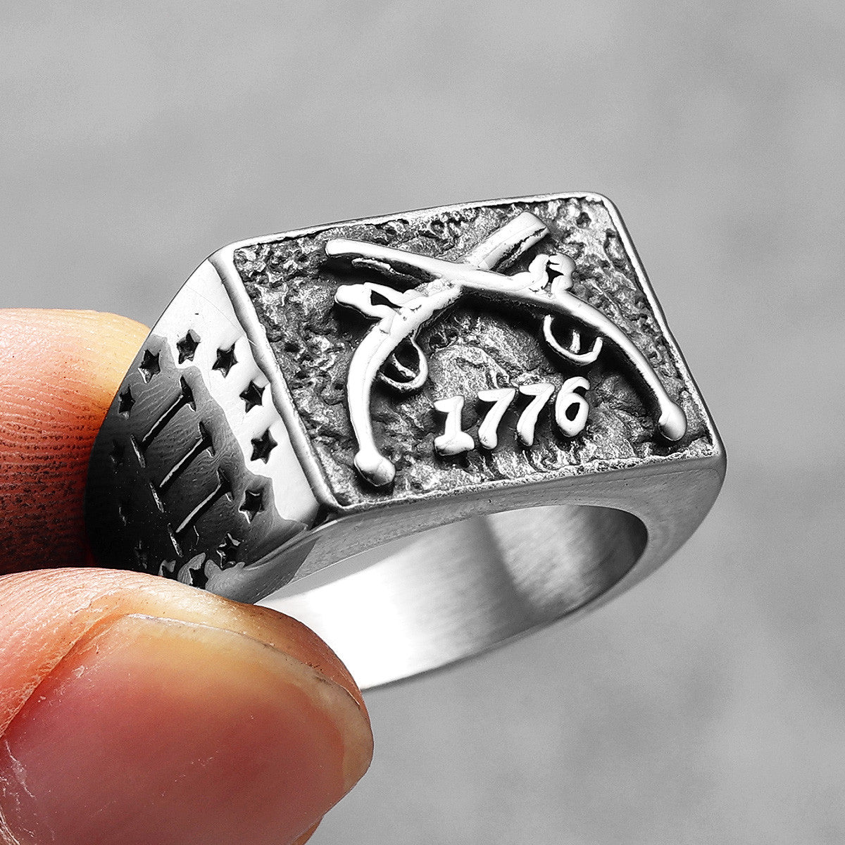 1776 | 316L No Fade Stainless Steel American Independence Vintage Rings