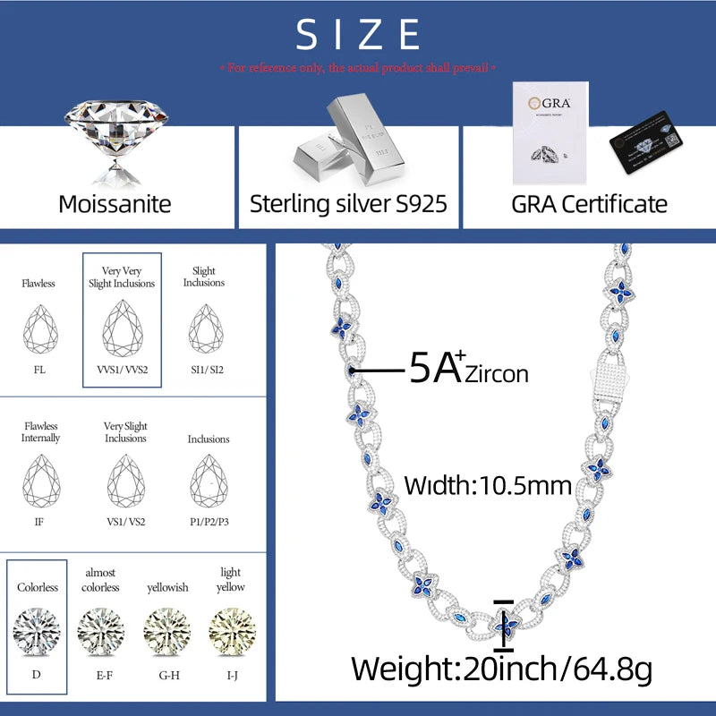 Star Child | Moissanite Diamond Luxury Iced 925 Sterling Silver Hip Hop Chain Necklace Bracelets