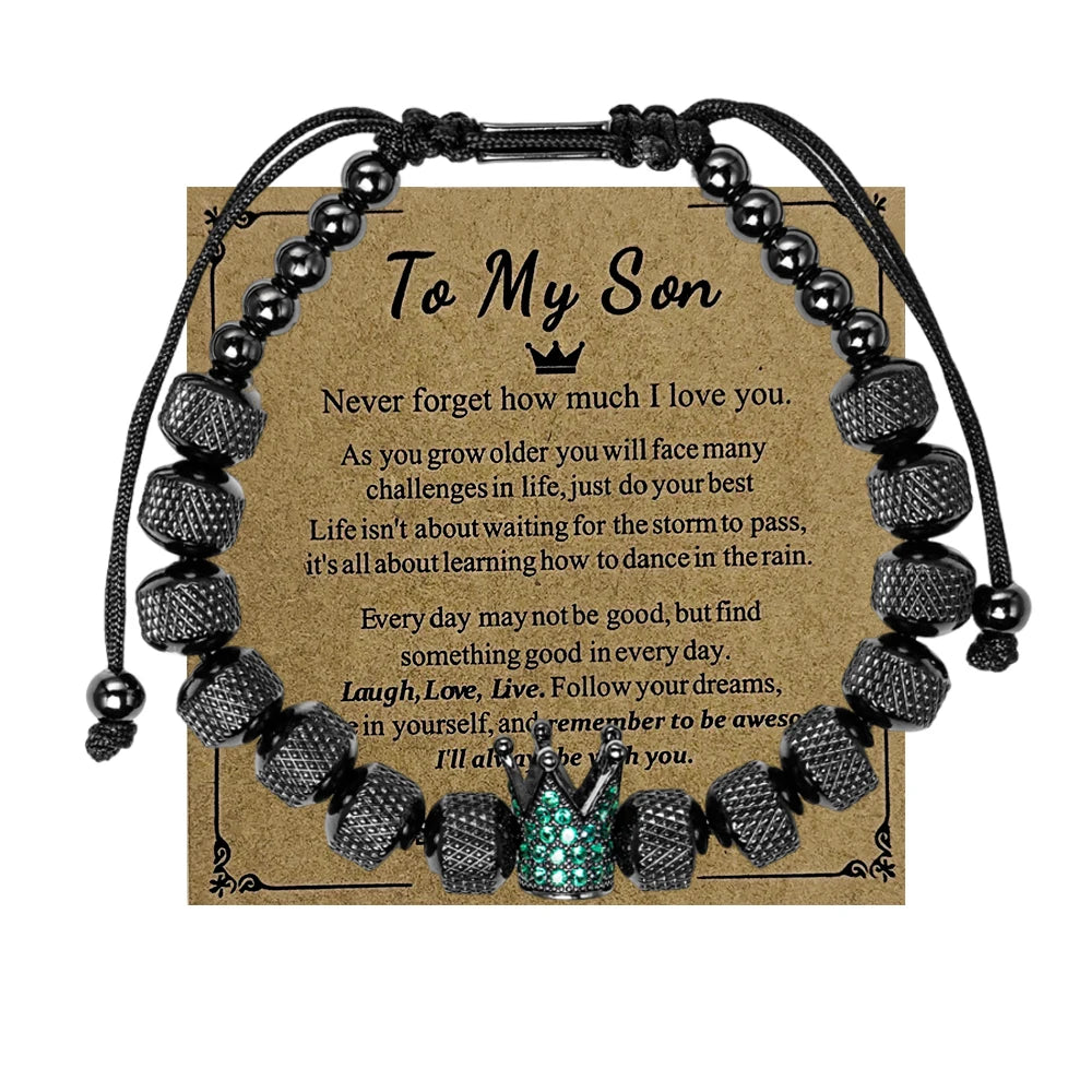 Blessings | VVS Diamond CZ 8MM Kings Crown Iced Blessings Gift Card Message Bracelet