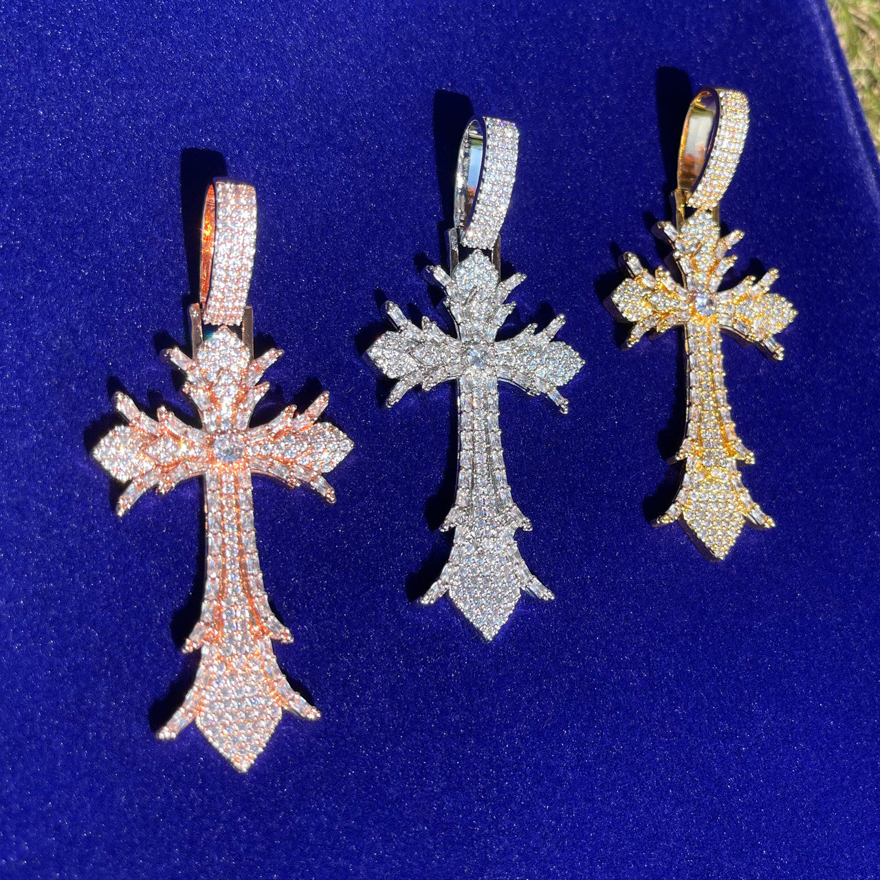 The Reversion | VVS Diamond CZ Baguette  Designer Cross Hip Hop Pendant Chain