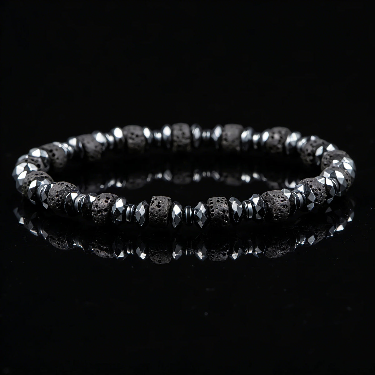Nature's Ice | Natural Hematite Stone Elastic adjustable Luxury Hip Hop Bracelets,