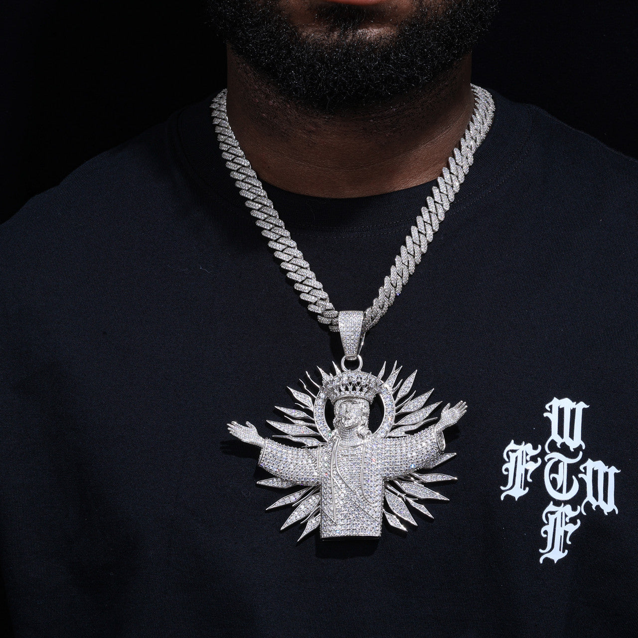 The True King | Moissanite Diamond Solid Sterling Silver Iced Blinged Out Jesus Piece Pendant