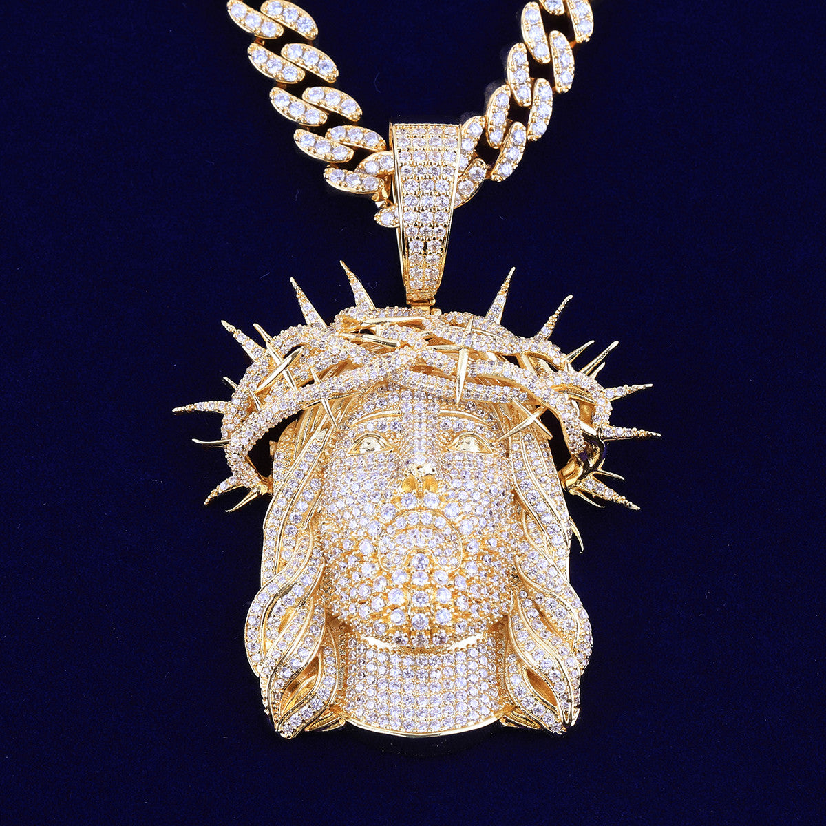 The Christ | VVS Diamond CZ Iced Blinged Out 24k 925 Silver Rose Gold Jesus Piece Hip Hop Pendant