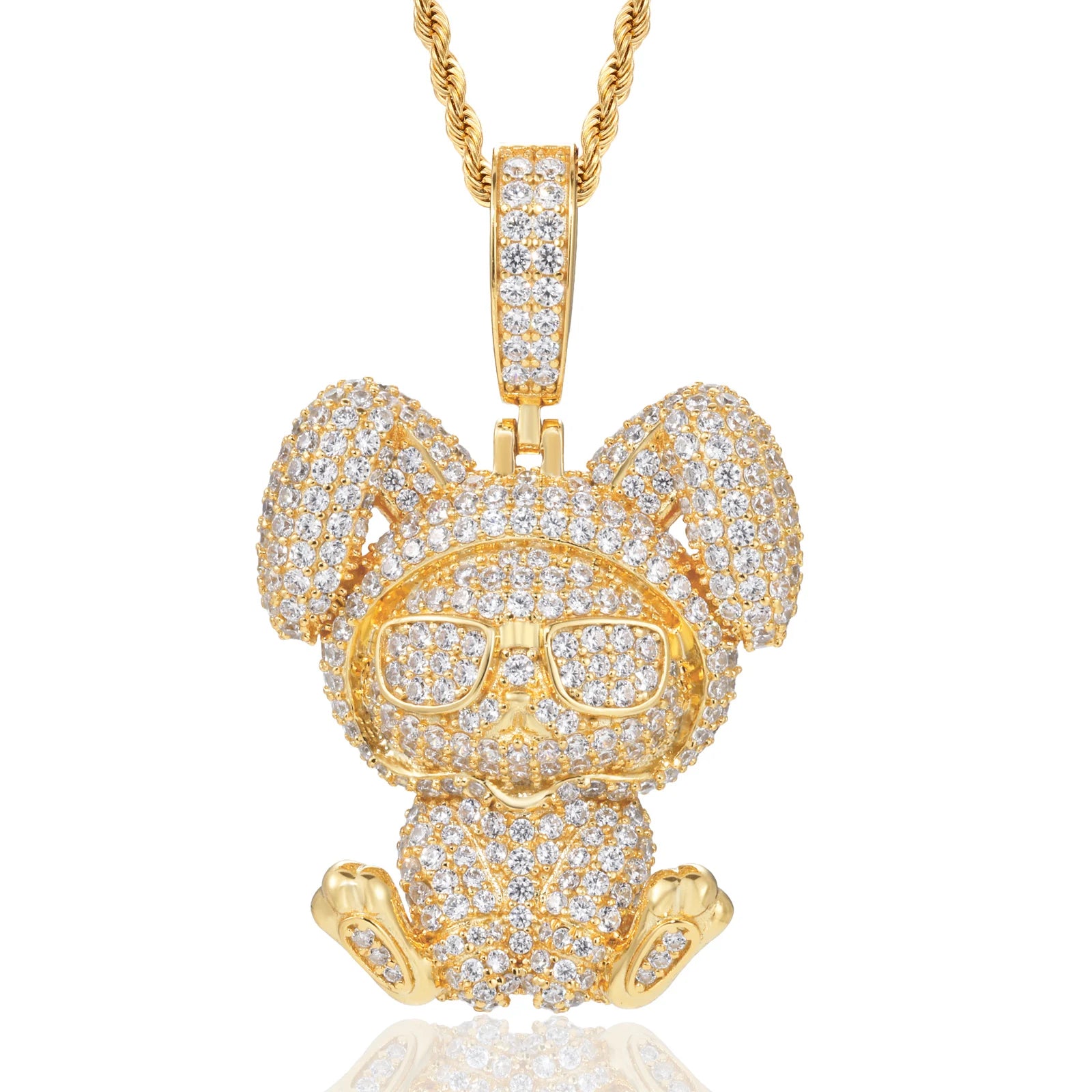 Kid-Bunny | 925 Sterling Silver Hip Hop Moissanite Diamond Kid Bunny Pendant