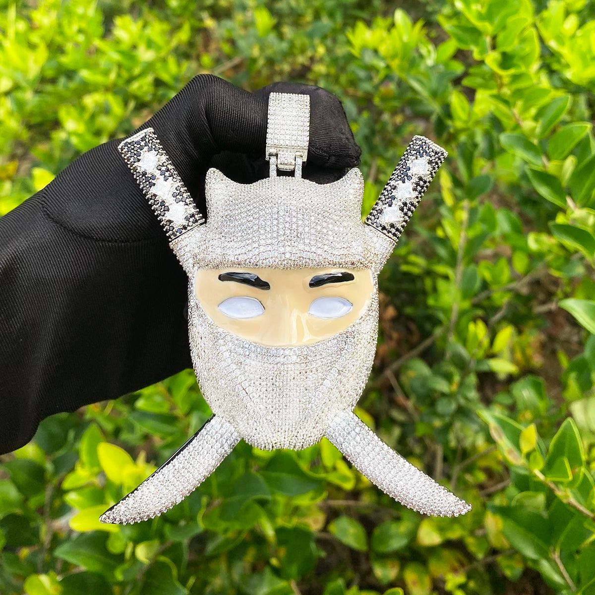The White Ninja | VVS Diamond CZ  Limited Edition Sheath Sword Ninja Hip Hop Pendant