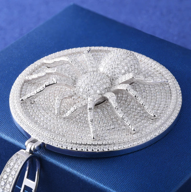 Spida | 925 Sterling Silver Luxury Moissanite Diamond Spider Hip Hop Pendant