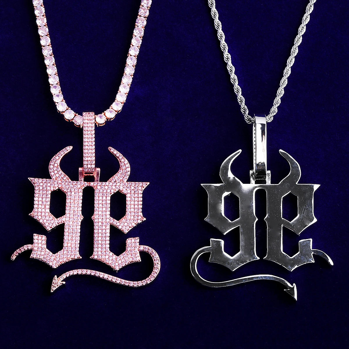 Devils Domain | Number 99 Devil Horns Tail VVS Diamond CZ Luxury Hip Hop Pendant