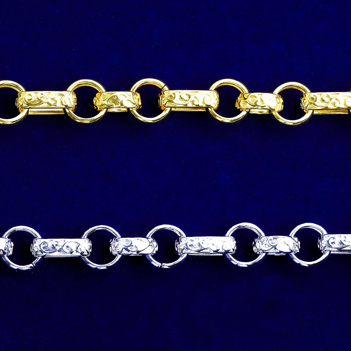 Rolo Roma | Detailed Carved 20MM Rolo Roma Belcher Clasp Hip Hop Bracelet