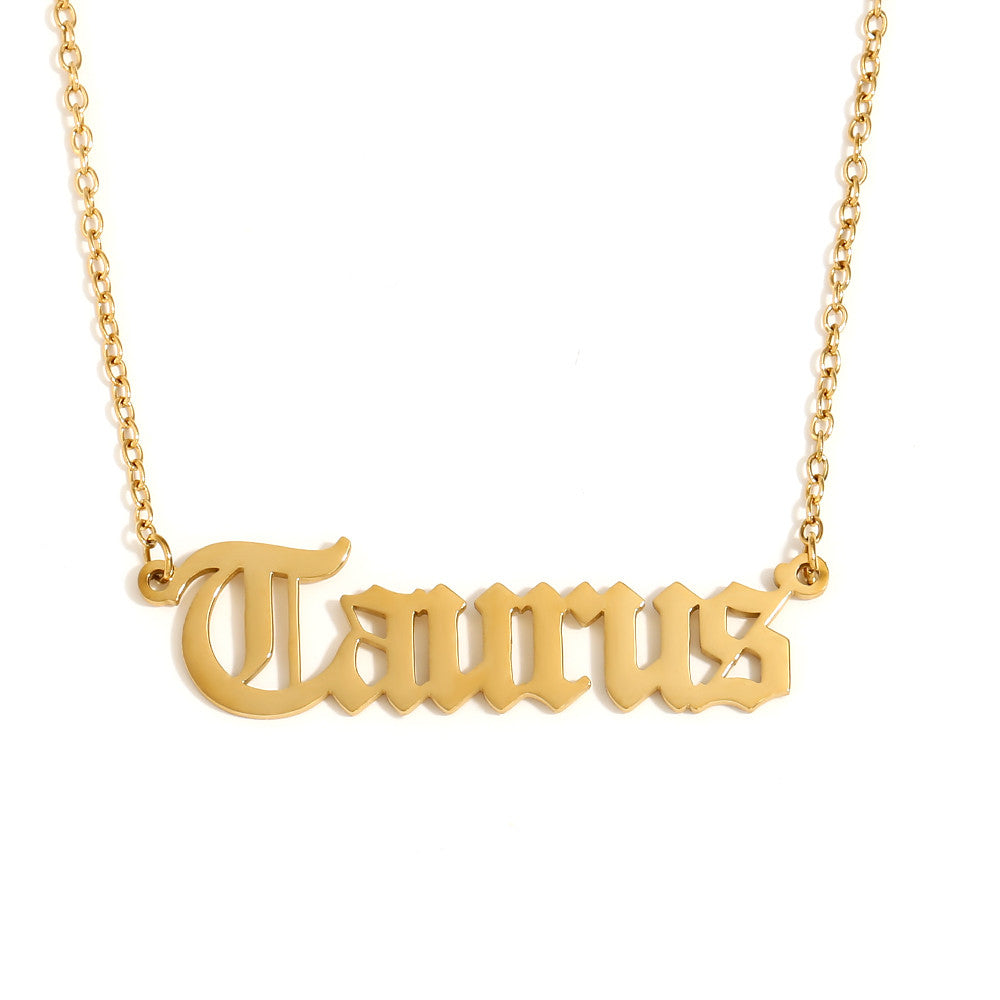 Silver 18k Gold Waterproof Tarnish Free 12 Star Zodiac Sign Pendant Necklaces