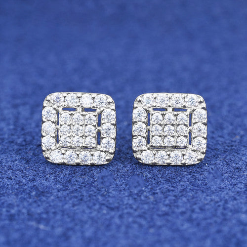 Tic Tac Toe | Genuine Moissanite VVS Diamond 9 Cut 10k Gold Iced Blinged Out Earrings