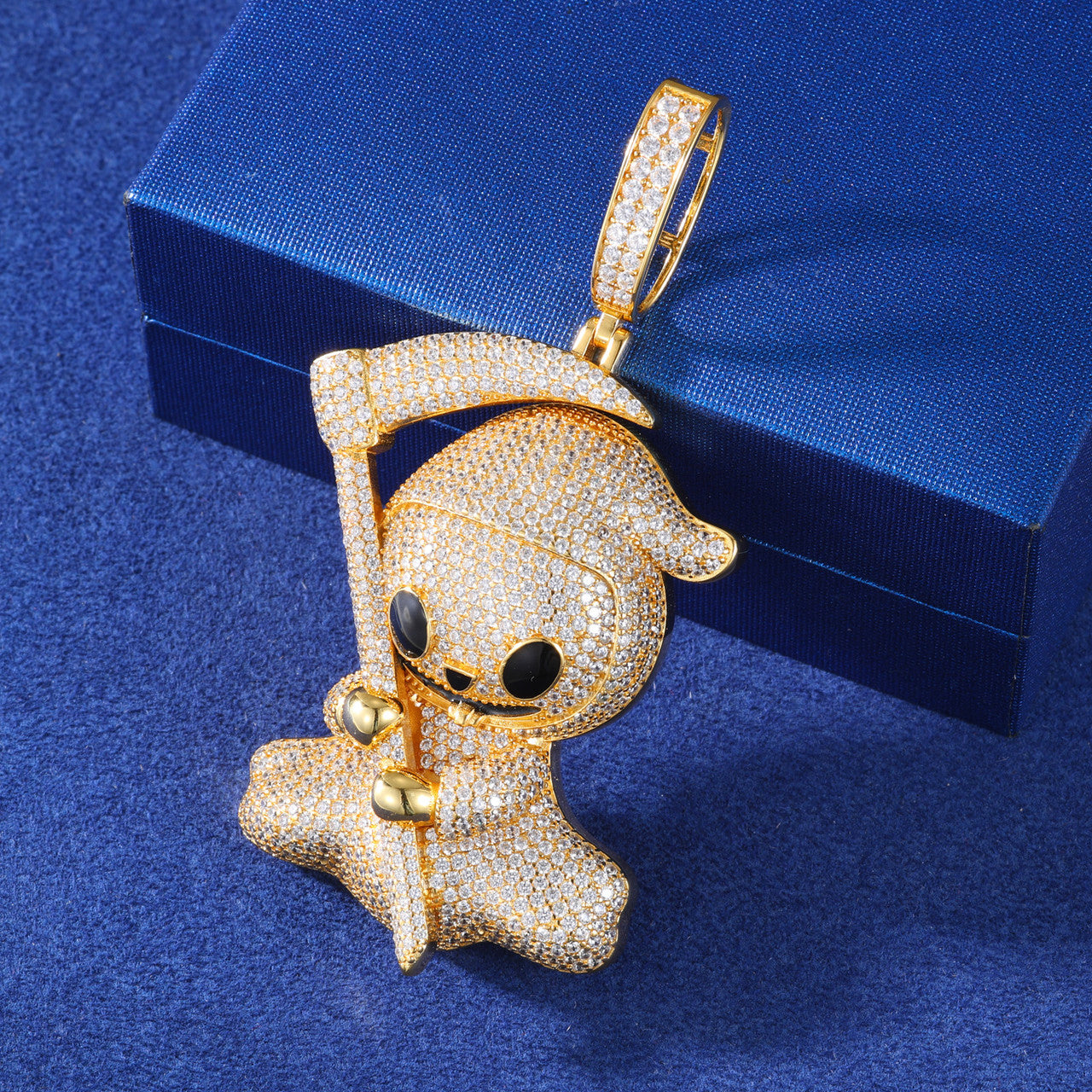 Kill'em Softly | Moissanite Diamond Solid Sterling Silver Baby Grimm Reaper Hip Hop Pendant