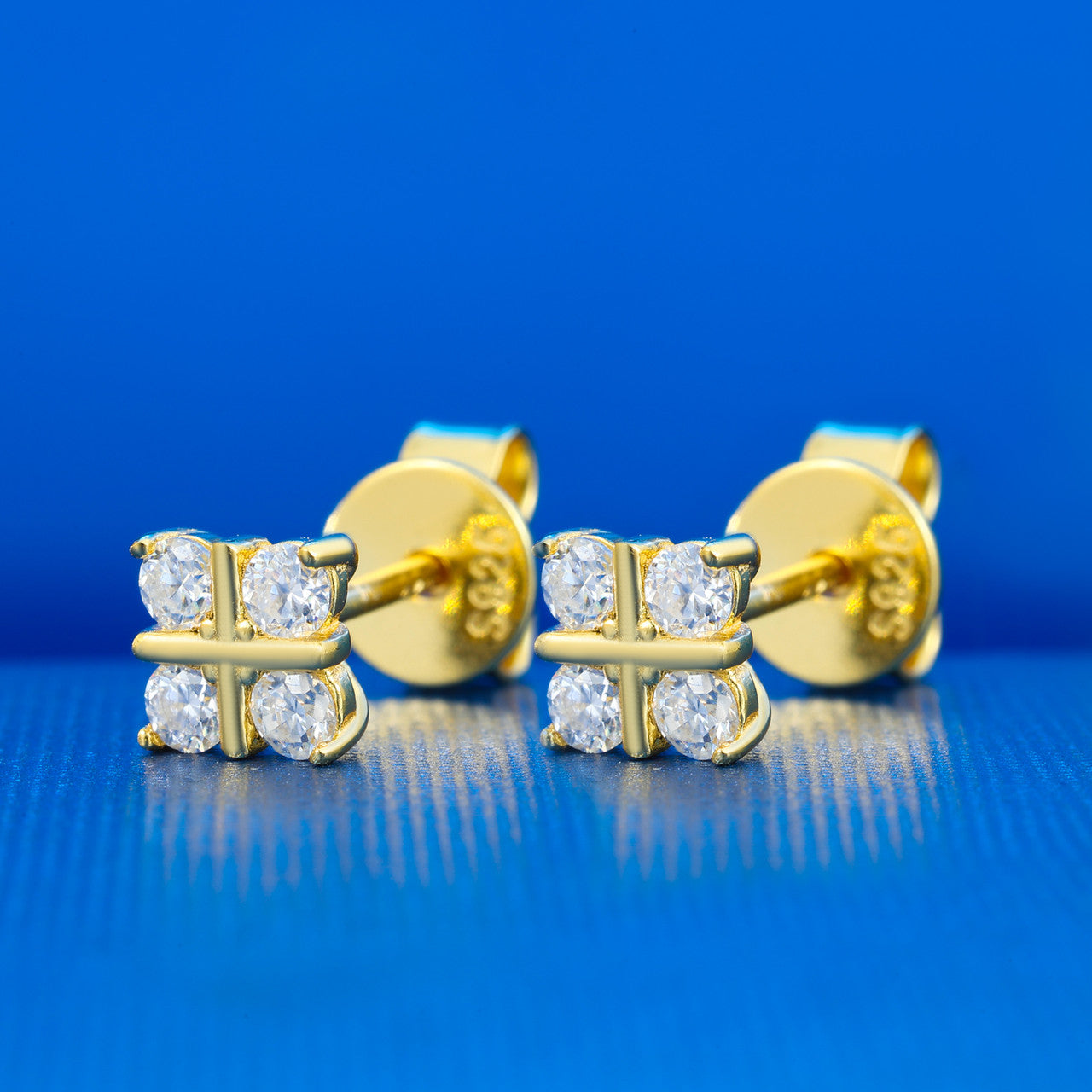 VVS Cross Stud | D Color Moissanite Diamond Solid Sterling Silver Hip Hop Earrings