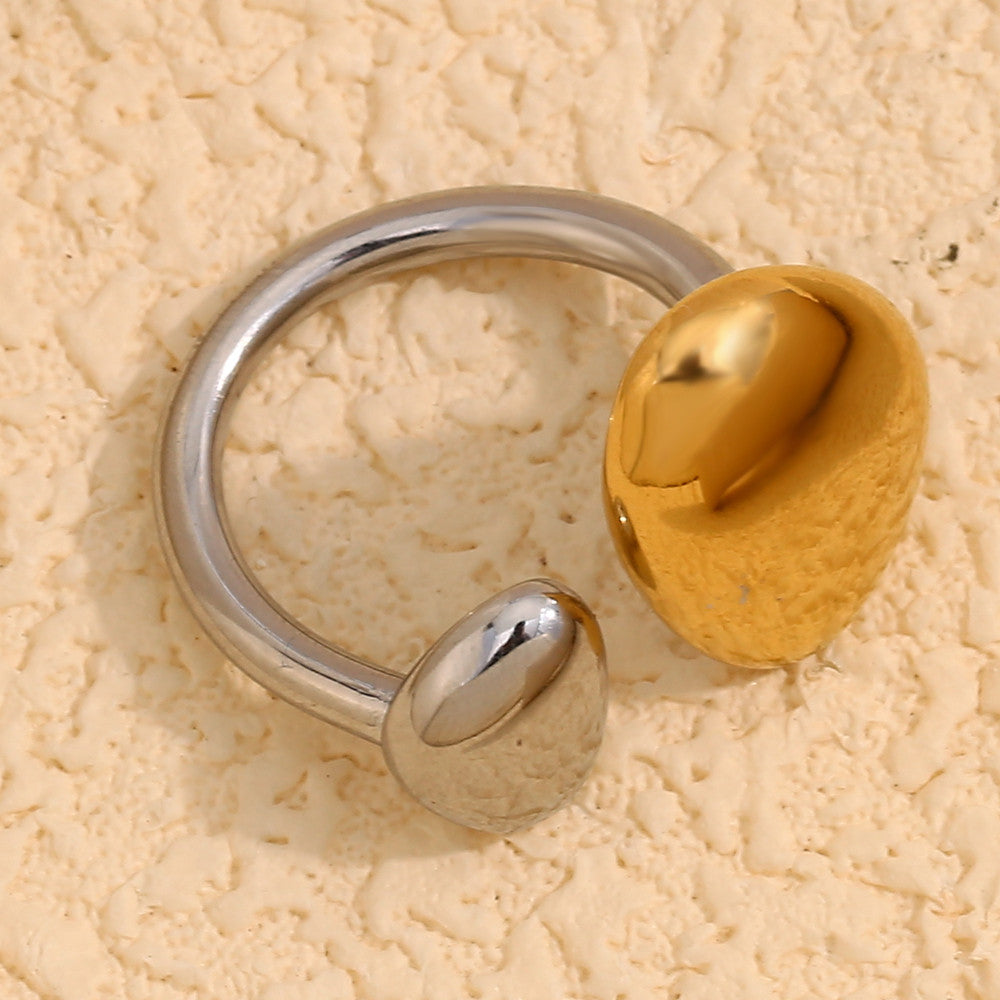 18k Gold Silver Two Tones Stainless Steel Joined Together Faithful Rings