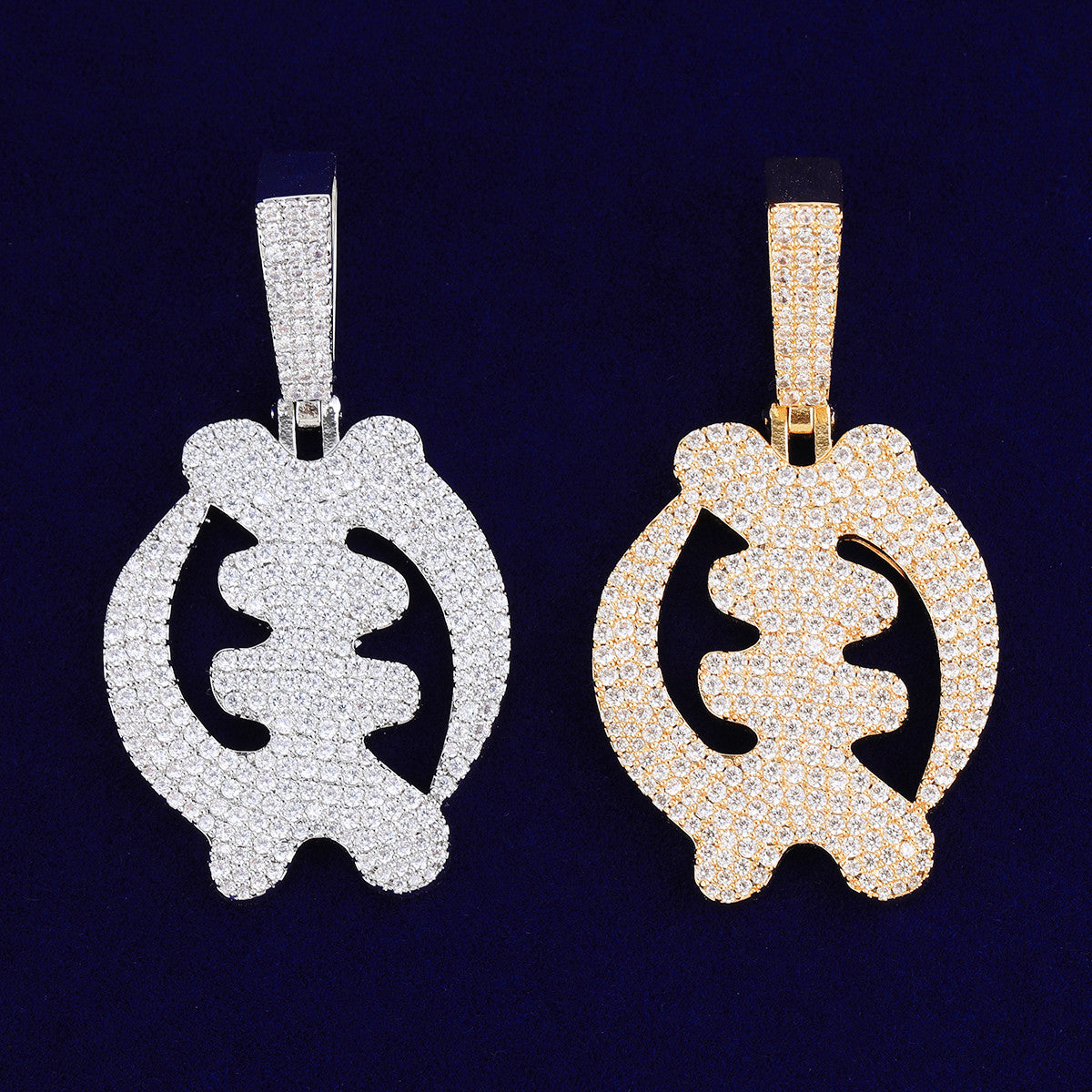 Ancient Ice | Nigerian Iced Blinged Out Fish Bone Diagram VVS Diamond CZ Hip Hop Pendant