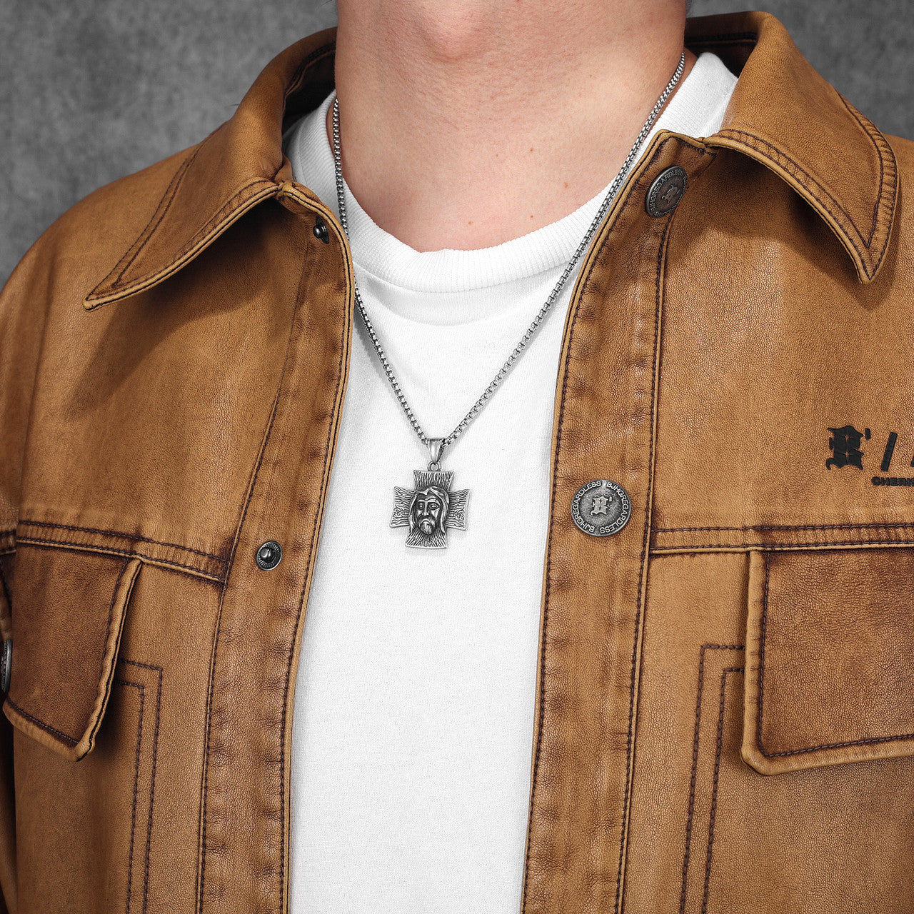 Jesus Cross | Solid Stainless Steel 3D Impression Christian Spiritual Pendant