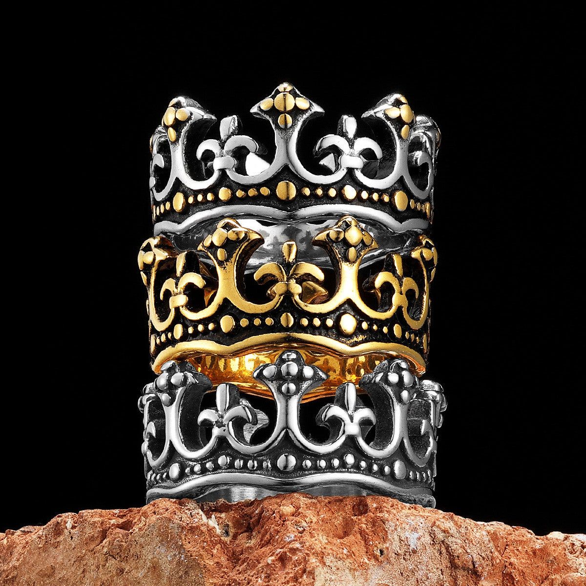 The Crown | 316L No Fade Stainless Steel Kings Crown Street Wear Rings