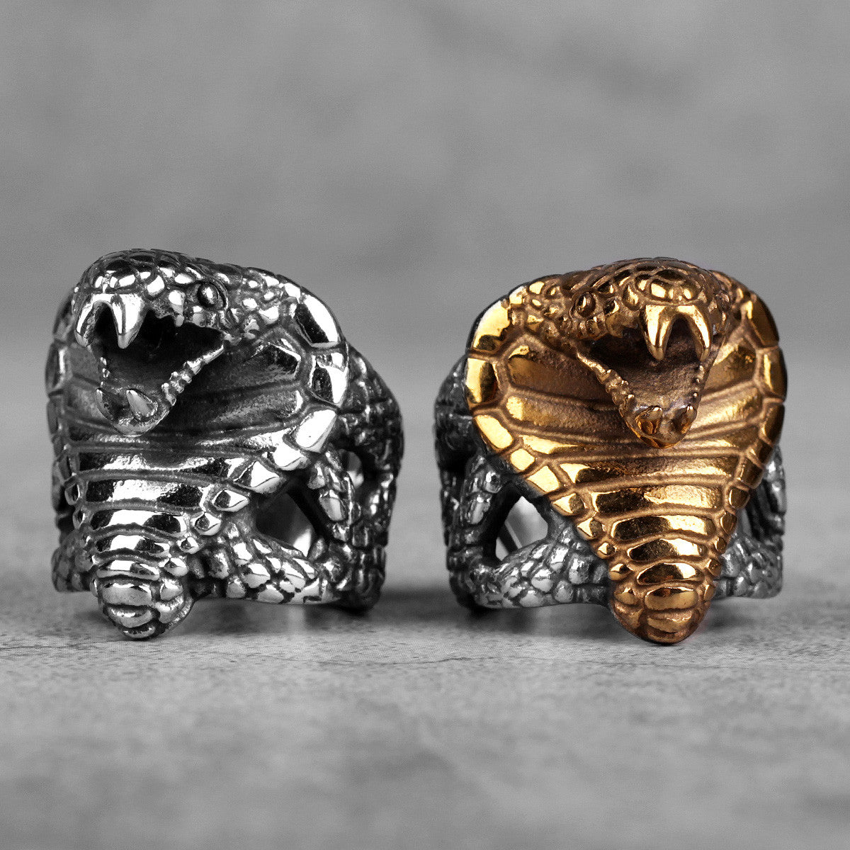 The Cobra | 316L No Fade Stainless Steel Men's Cobra Snake Biker Street Style Rings