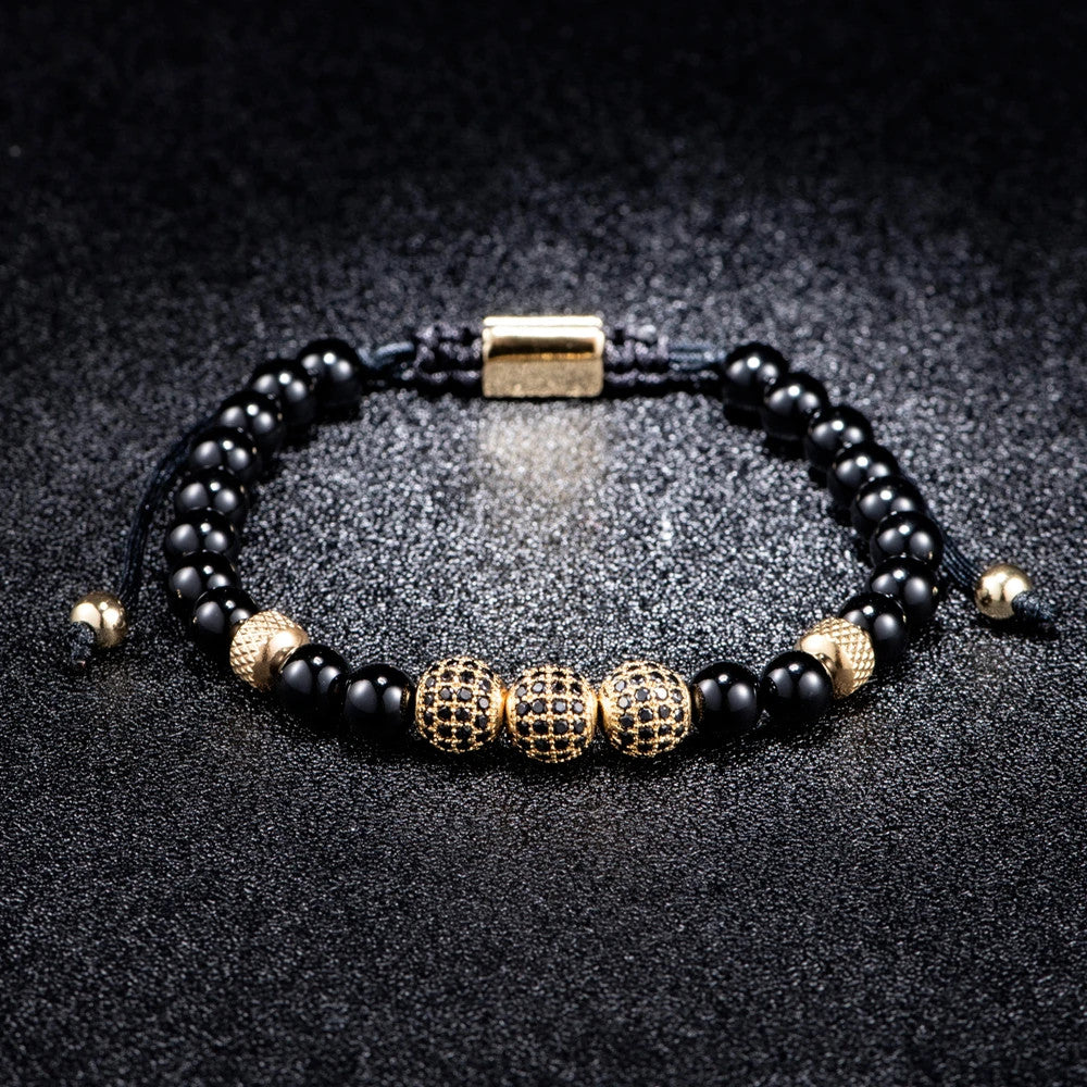 Black Gold | Simulate Diamond Crown Lion Head Skull Adjustable Stainless Steel Luxury Bracelets