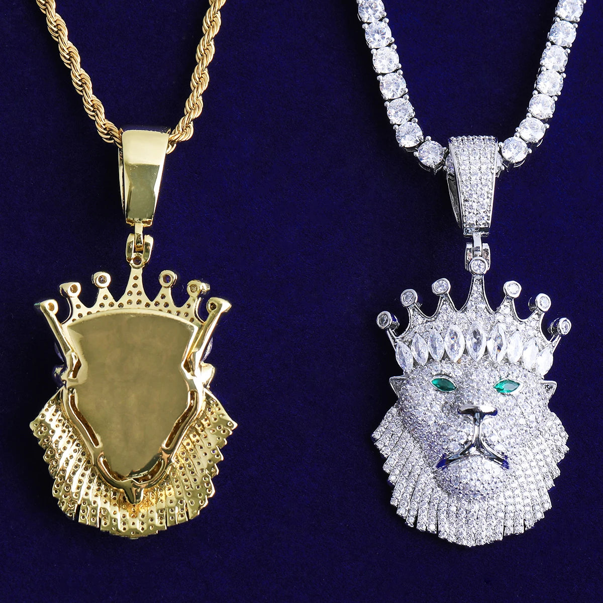 The Domain | VVS Diamond CZ 5AA+ Lion Kings Crown Hip Hop Pendant Chain