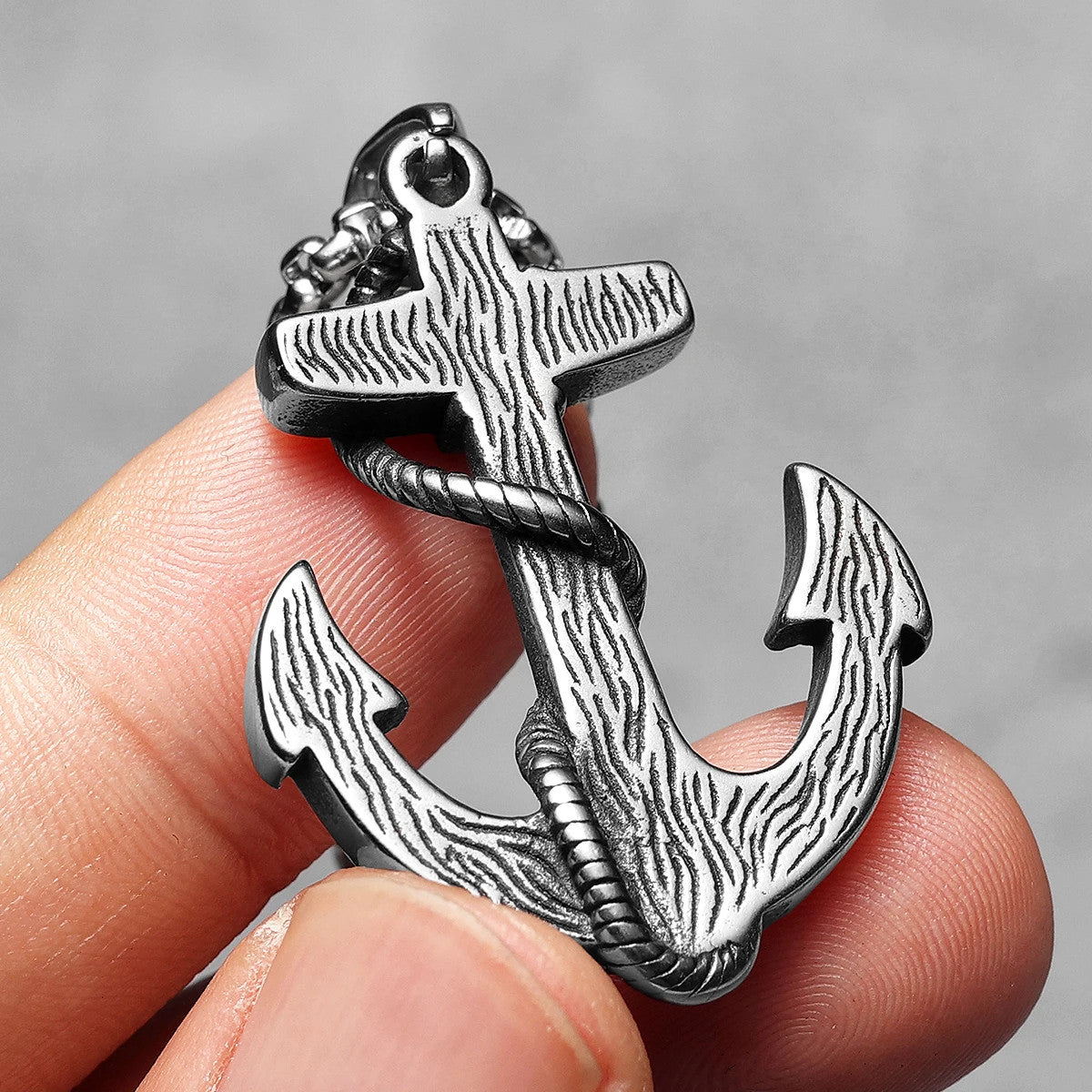 Pirate Anchor | Solid Stainless Steel Nautical Cross Anchor Pendant Chain Necklace