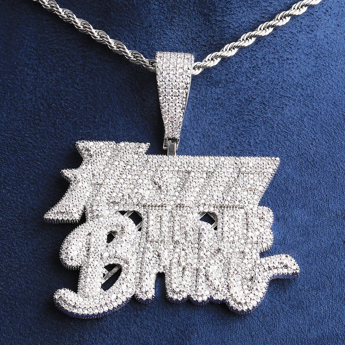 Hustle Or Be Broke | Iced Blinged Out Luxury VVS Diamond CZ Hip Hop Pendant